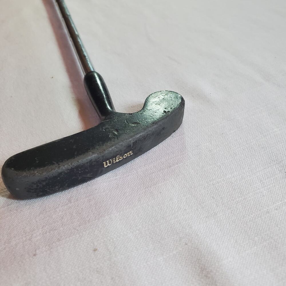 Vintage Wilson T-Line Style Putter Golf Club Right Hand RH Steel Shaft Leather